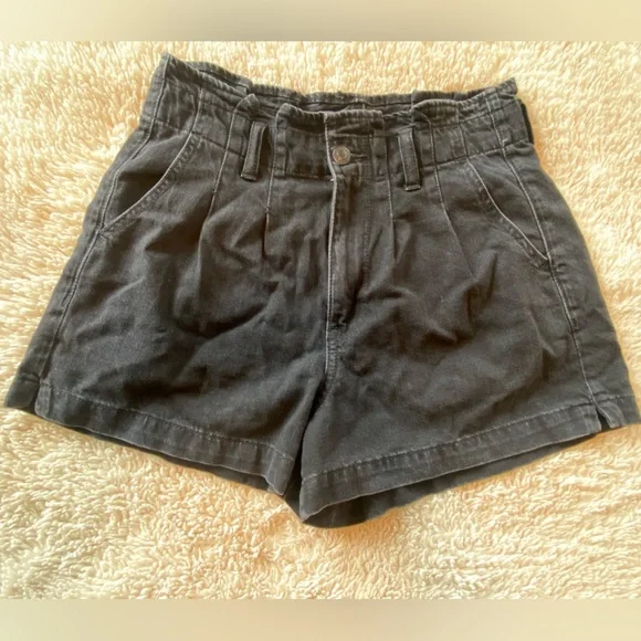 American Eagle Black Denim Shorts - Picture 1 of 4